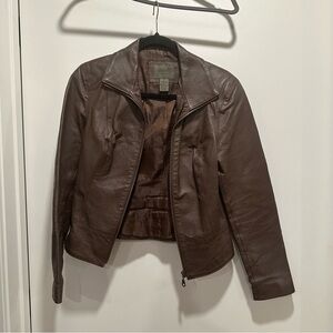 Elegant Brown Leather Jacket